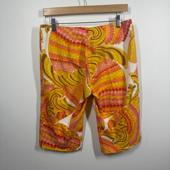 Trina Turk LA Shorts Womens 8 Colorful Retro Print Bermuda Stretch Vacay Modest - Picture 2 of 7